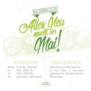 Alles Neu macht der Mai! Angebote Cafe Moskau